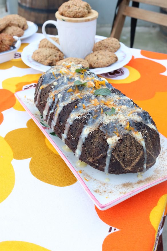 Елден кекс с тиква, какао и портокалови корички