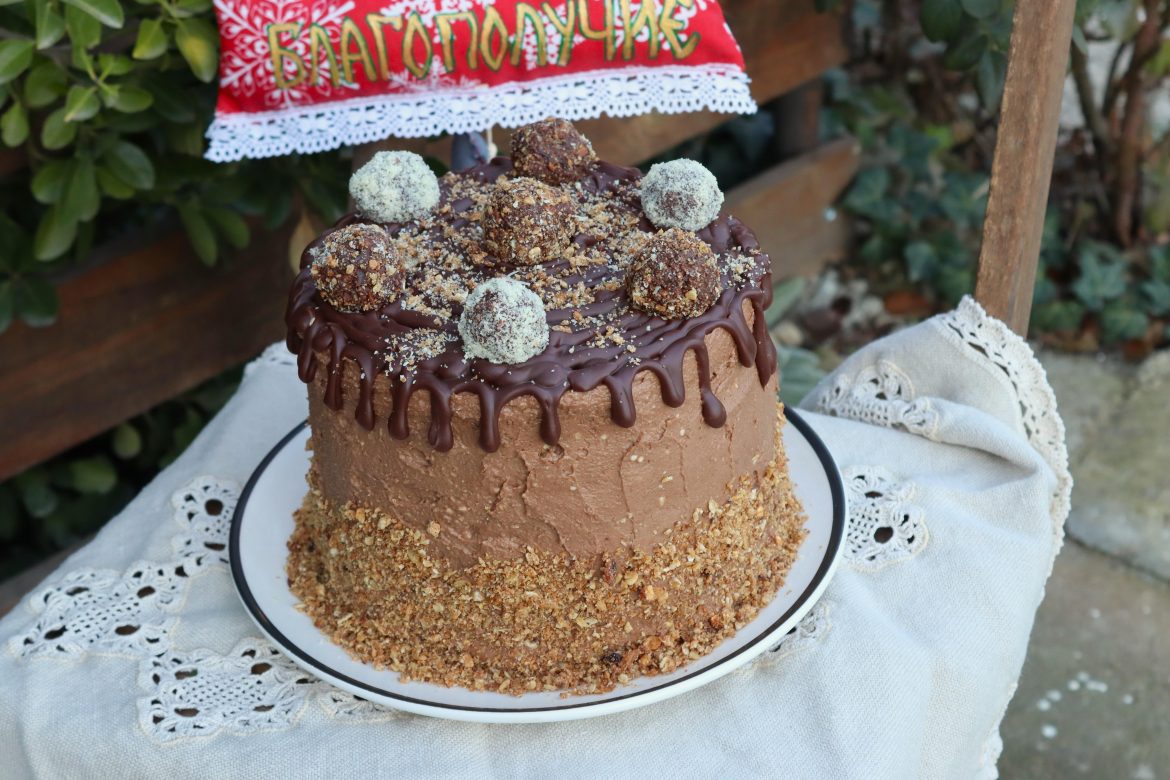 Орехова торта с овесени ядки