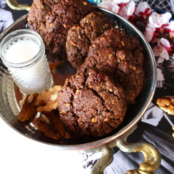шоколадово-таханови курабийки без захар, без глутен и без млечни продукти
